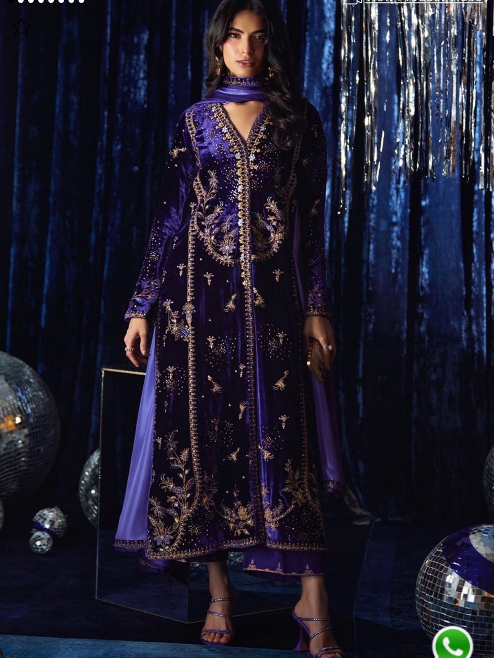 Farah talib aziz velvet 3 piece dress